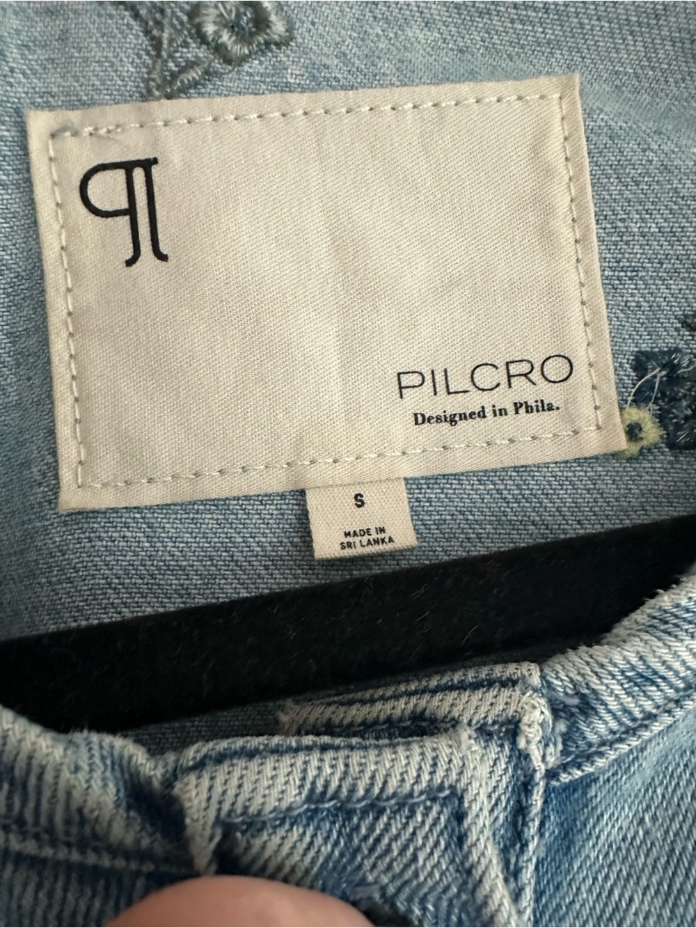 Pilcro Light Blue Embroidered Jean Jacket - Picture 5 of 5